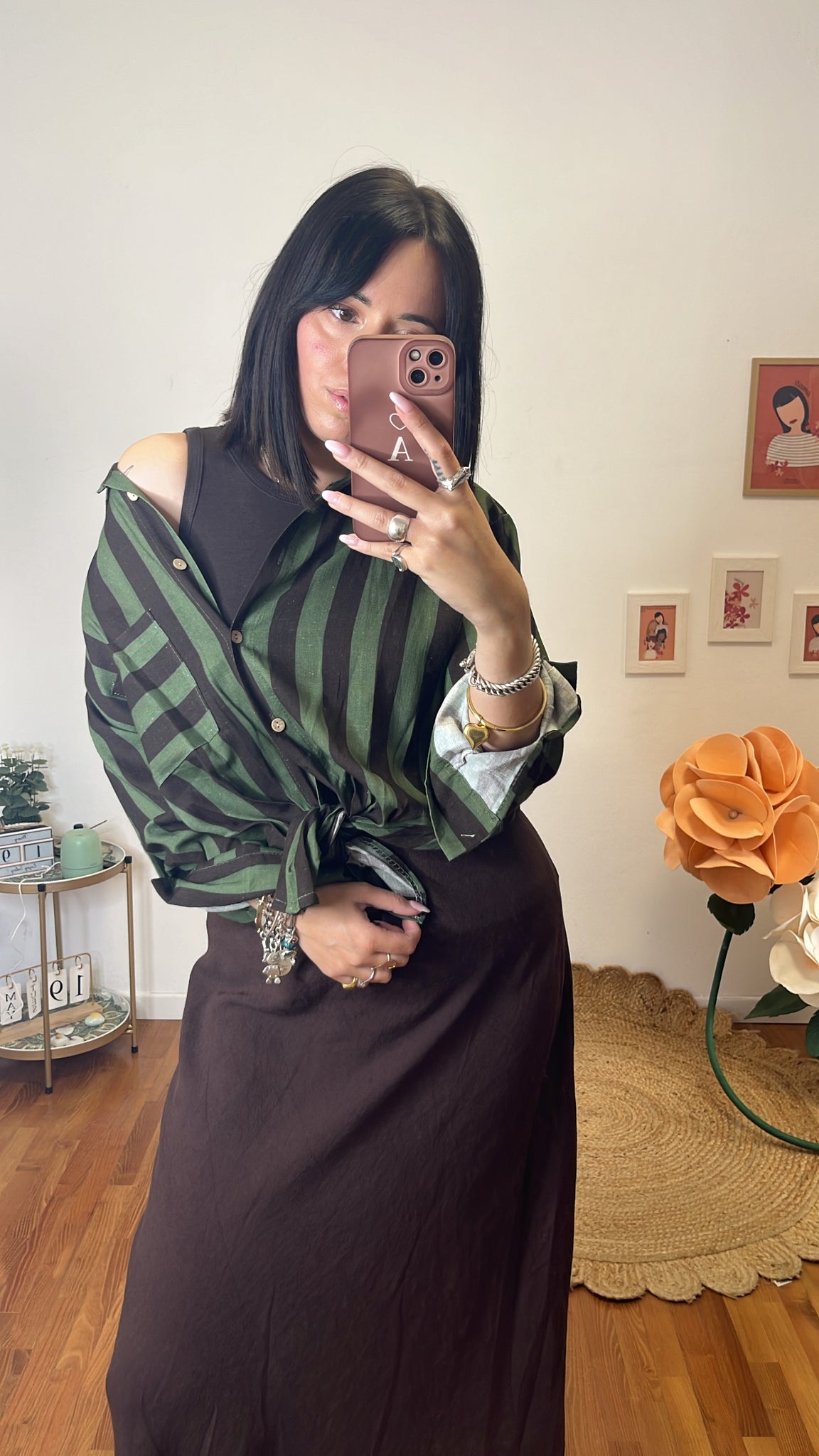 Camicia Nay oliva e fondente