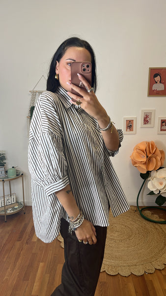 Camicia bianco e cioccolato