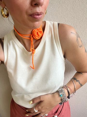 Chocker rosa arancio fluo