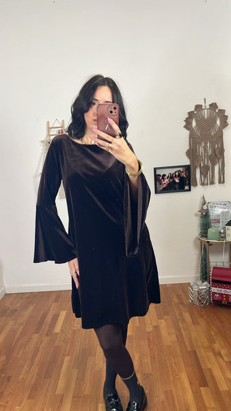 Abito manica ampia cioccolato