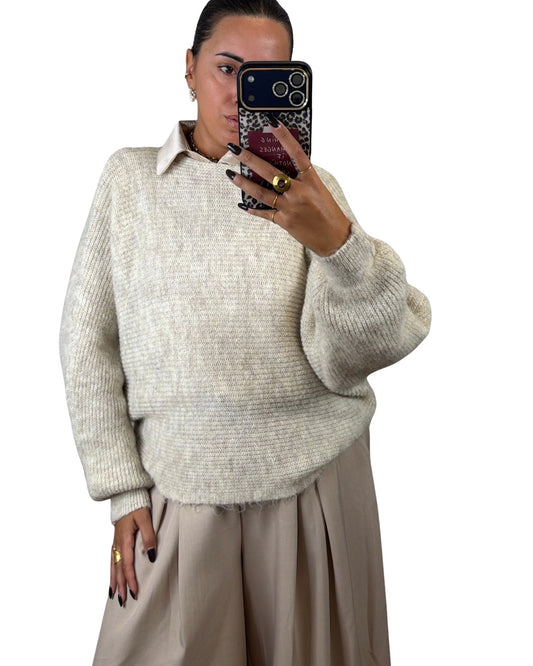 Maglione fiocco beige
