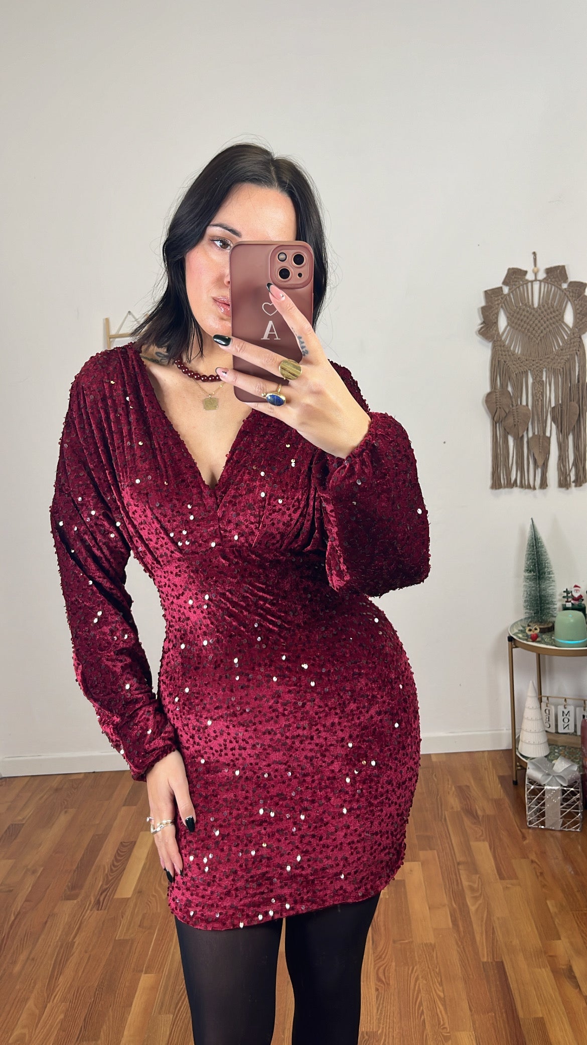 Abito Annabelle bordeaux