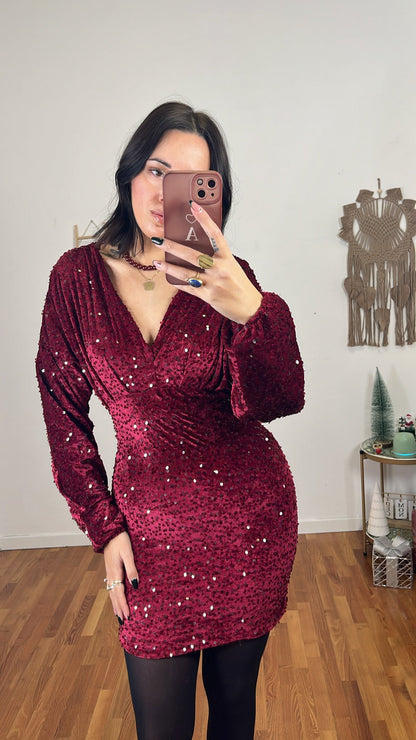 Abito Annabelle bordeaux