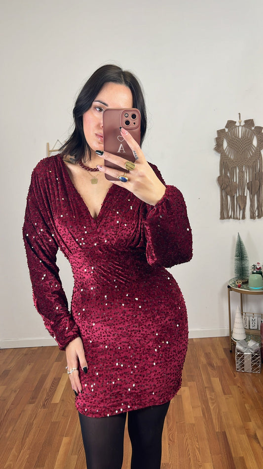 Abito Annabelle bordeaux