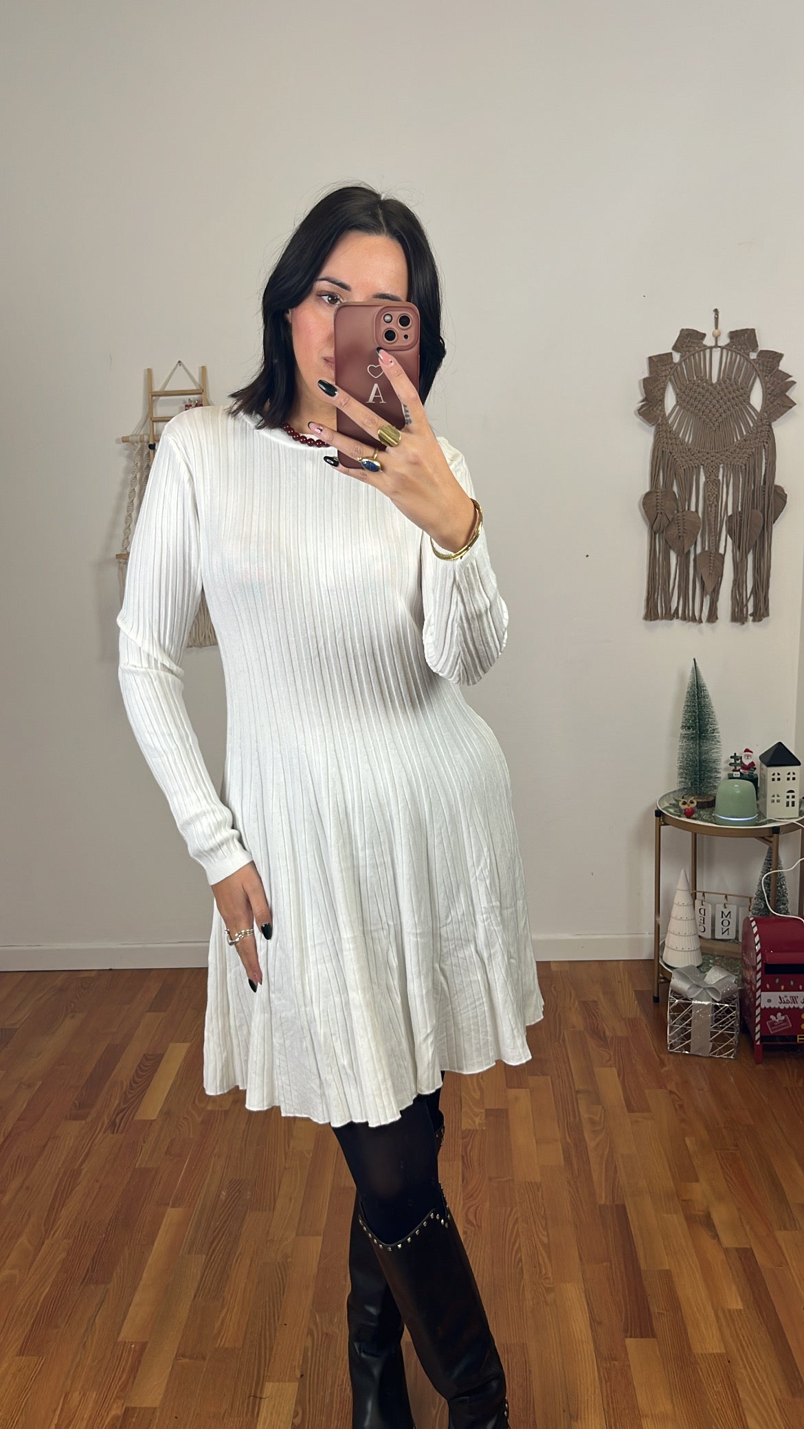 Abito maglia bianco