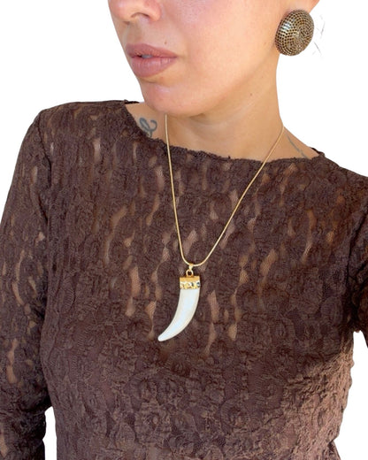 Collana corno panna