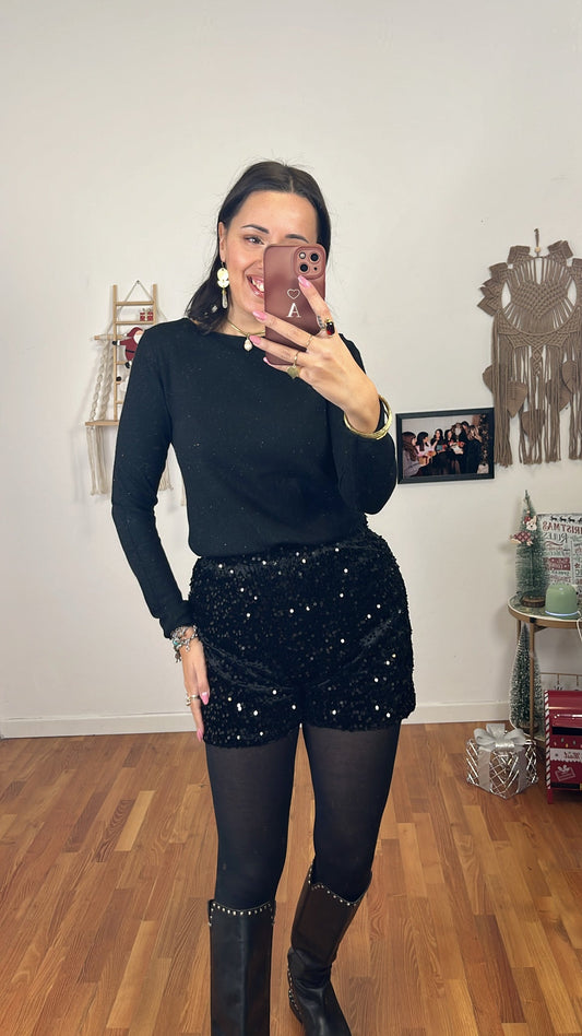 Maglia lurex nero