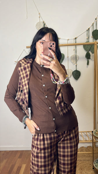 Cardigan gioiello cioccolato