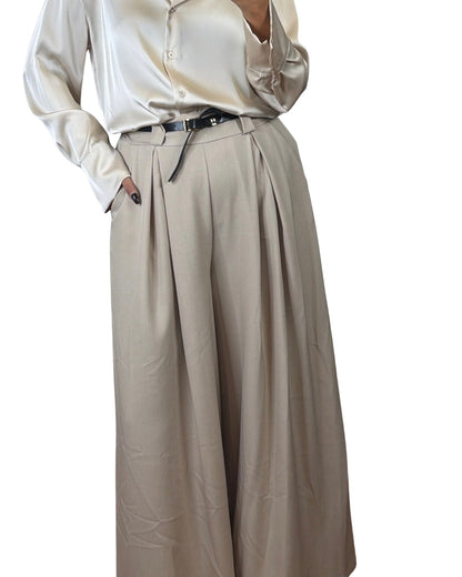 Pantalone palazzo beige