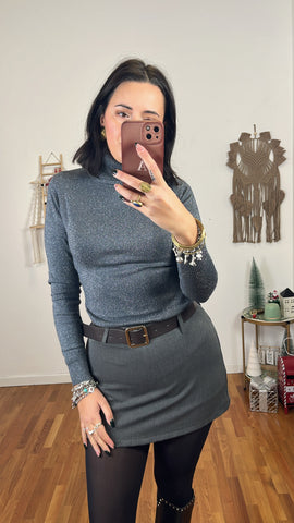 Lupetto lurex grigio