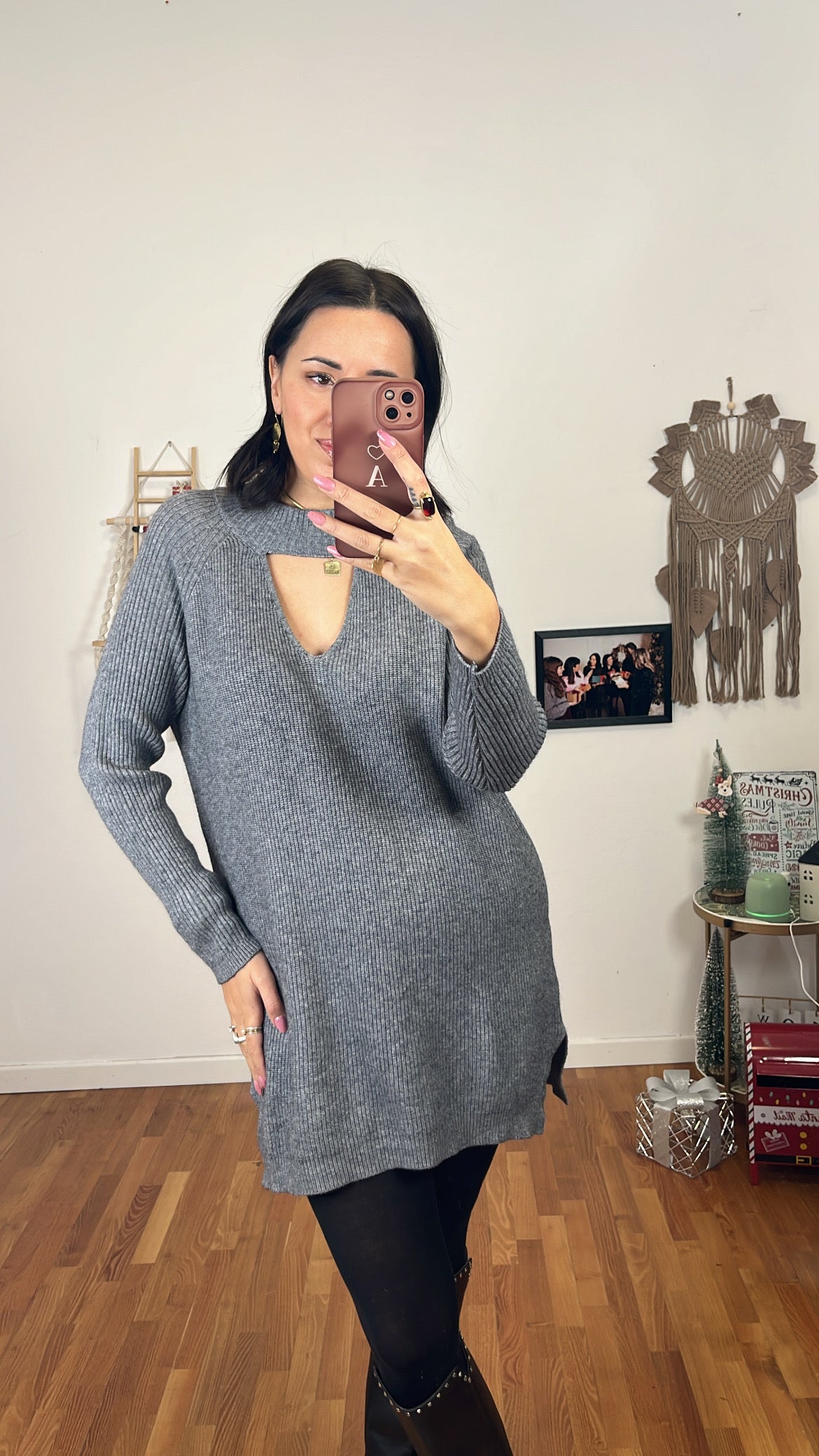 Abito maglia grigio