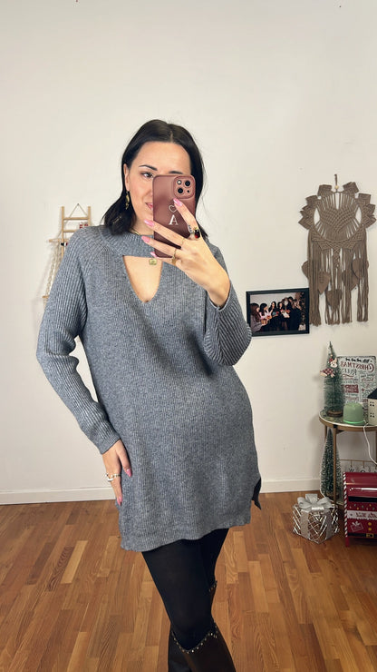 Abito maglia grigio