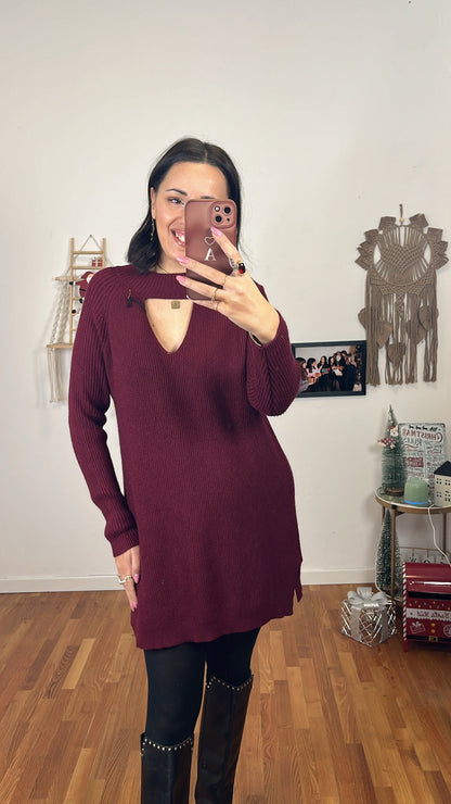 Abito maglia magenta