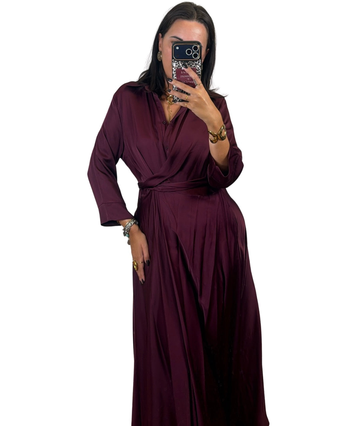 Abito lungo burgundy