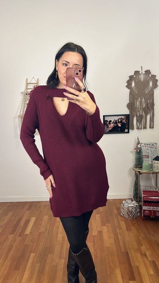 Abito maglia magenta