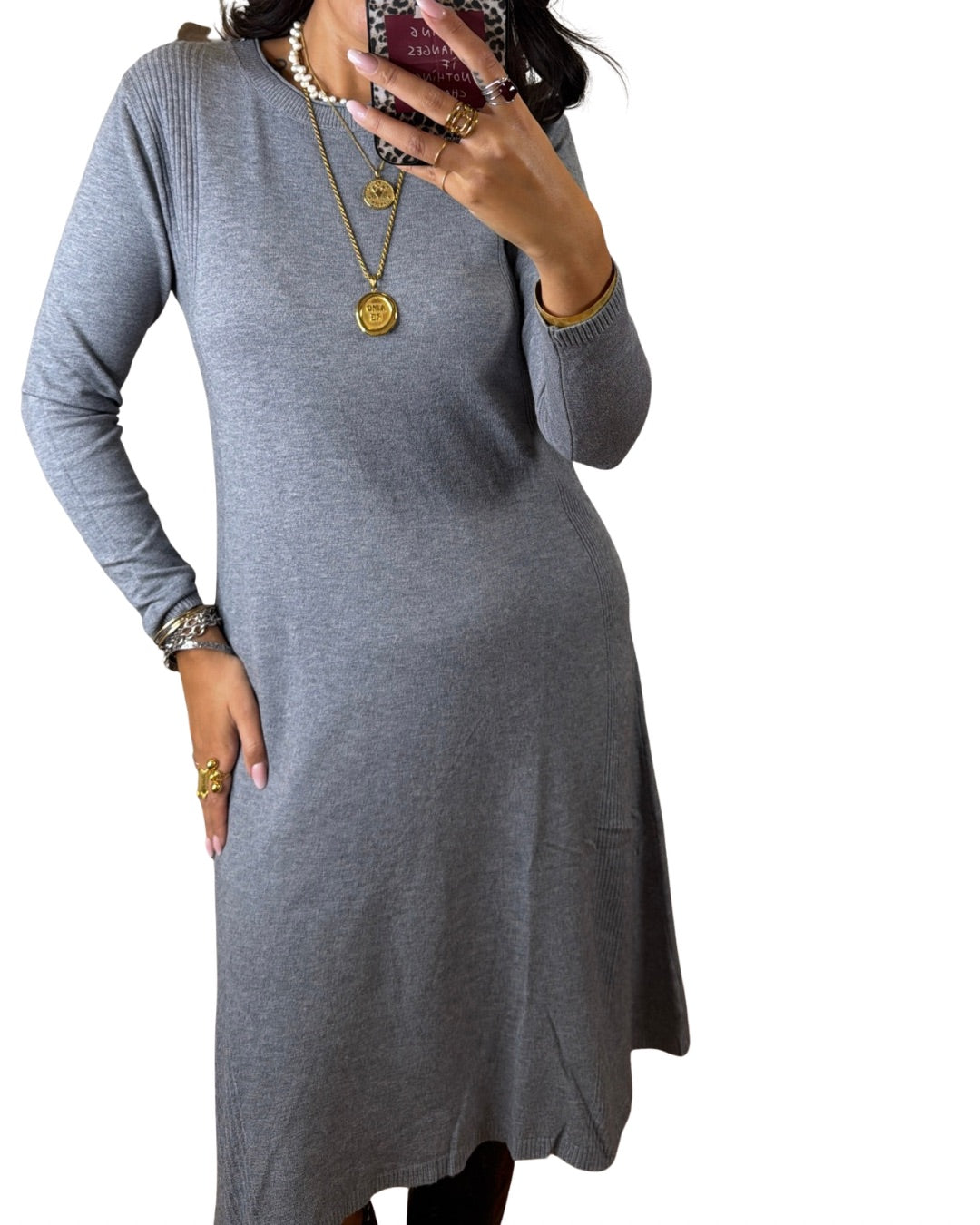 Abito maglia grigio