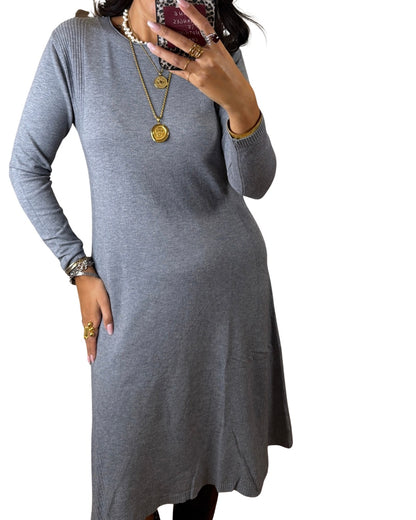 Abito maglia grigio