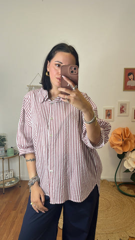 Camicia bianco e bordeaux