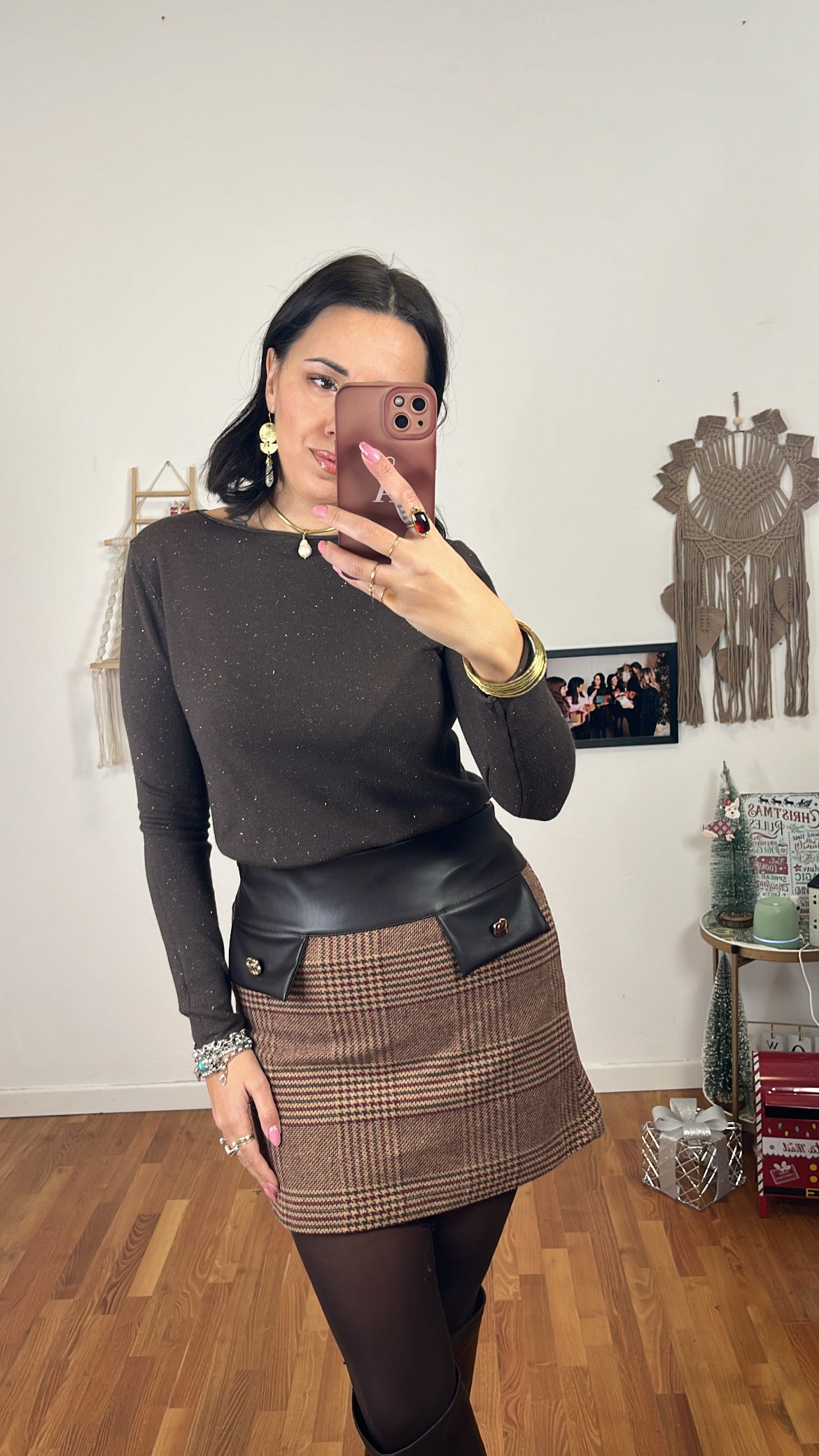 Maglia lurex cioccolato