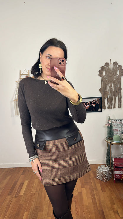 Maglia lurex cioccolato