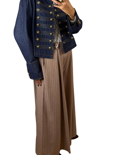 Pantalone palazzo gessato