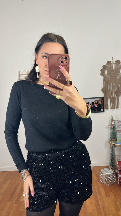 Maglia lurex nero