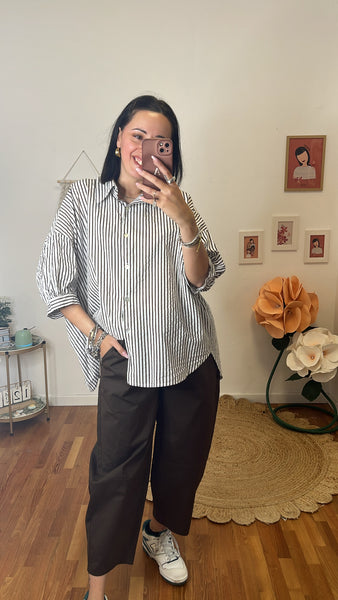 Camicia bianco e cioccolato