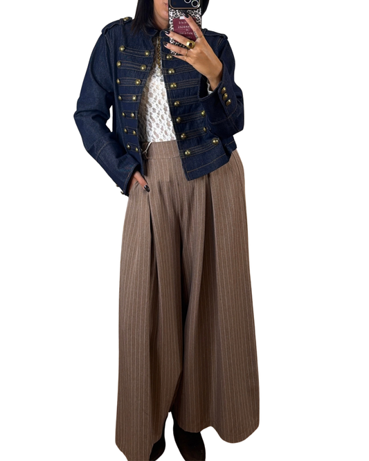 Pantalone palazzo gessato