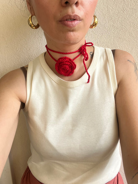 Chocker rosa rosso