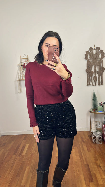 Maglia basic rouge bordeaux