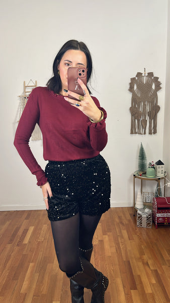 Maglia basic rouge bordeaux