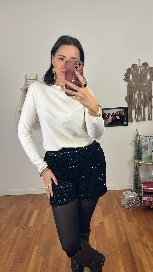 Maglia lurex bianco