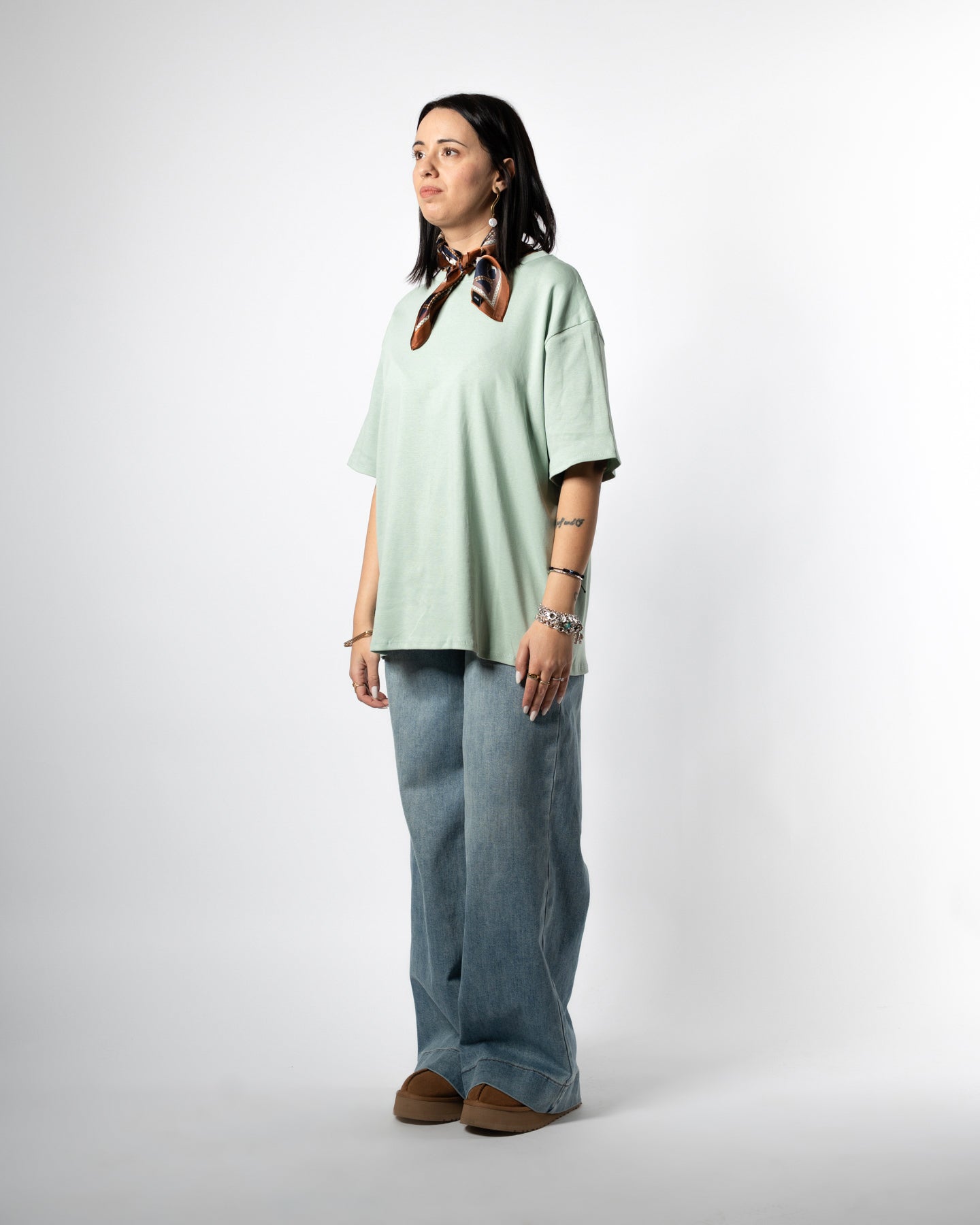 T-shirt basic verde salvia