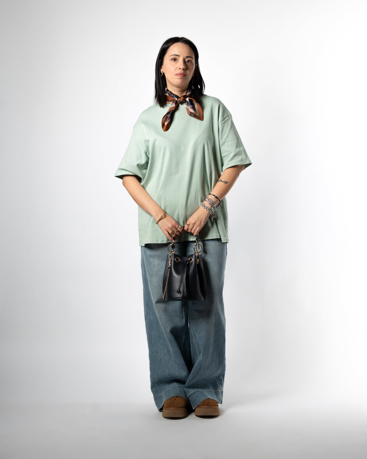 T-shirt basic verde salvia