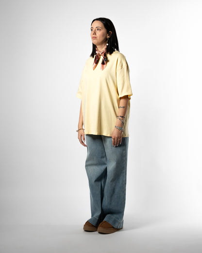 T-shirt basic giallo burro