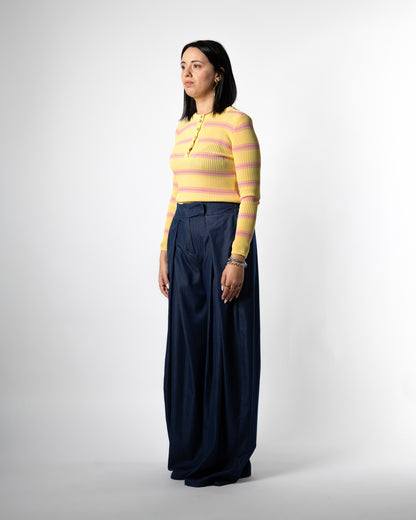 Maglia righe giallo/rosa