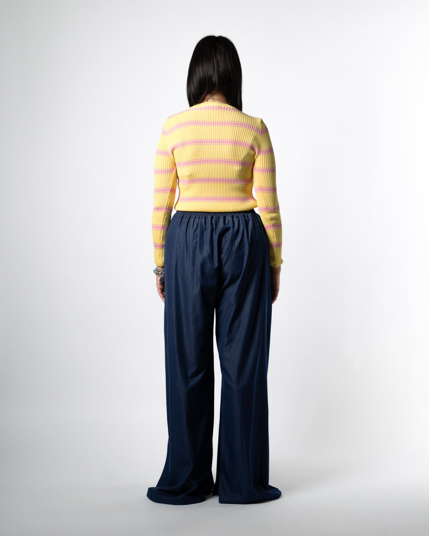 Maglia righe giallo/rosa