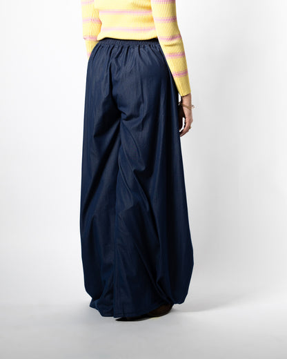 Pantalone palazzo denim scuro