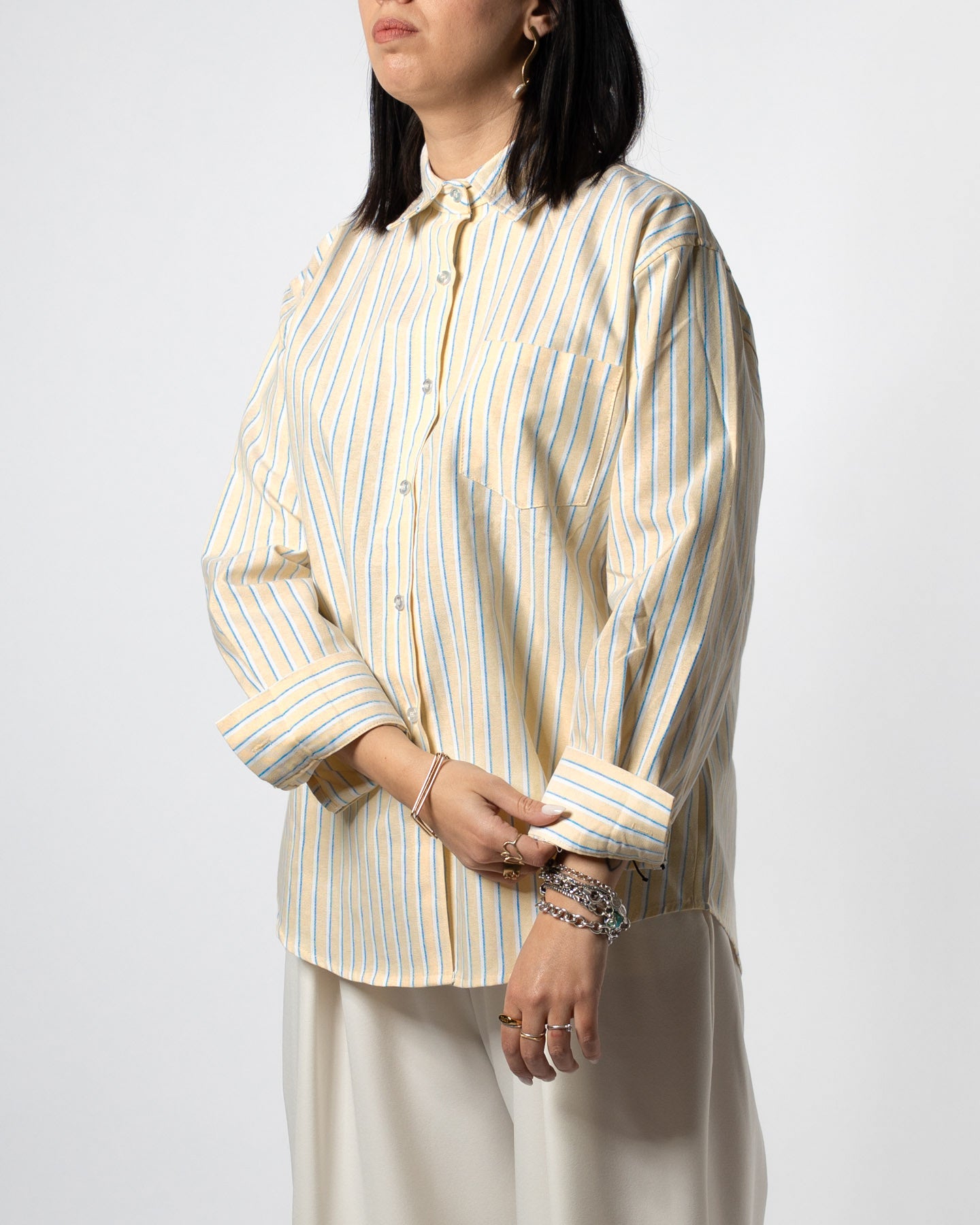 Camicia gialla righe