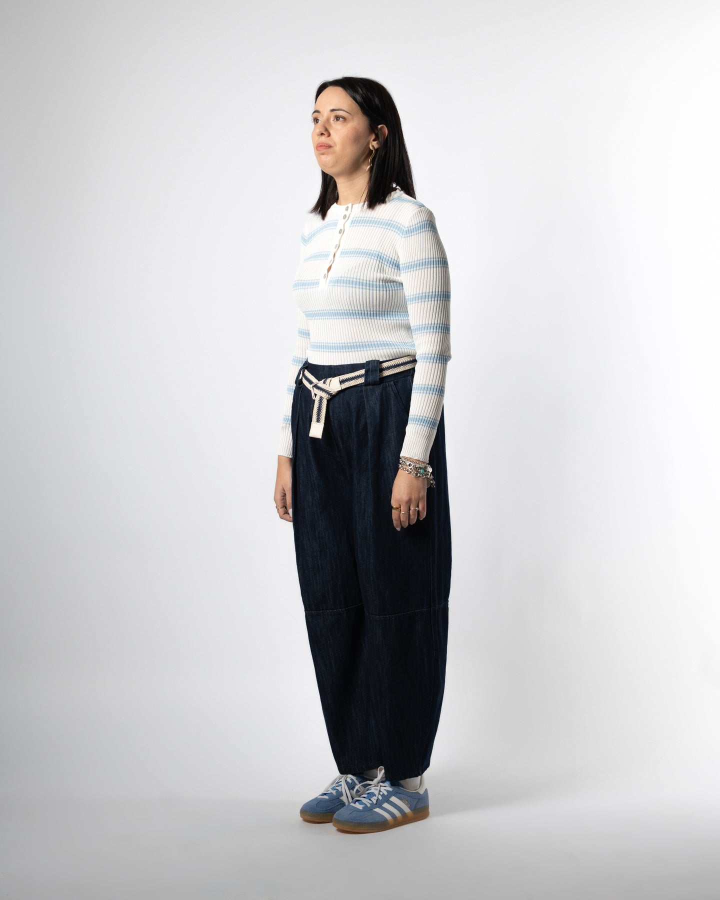 Maglia righe bianco/celeste