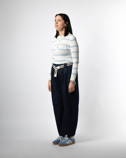 Pantalone denim ovetto