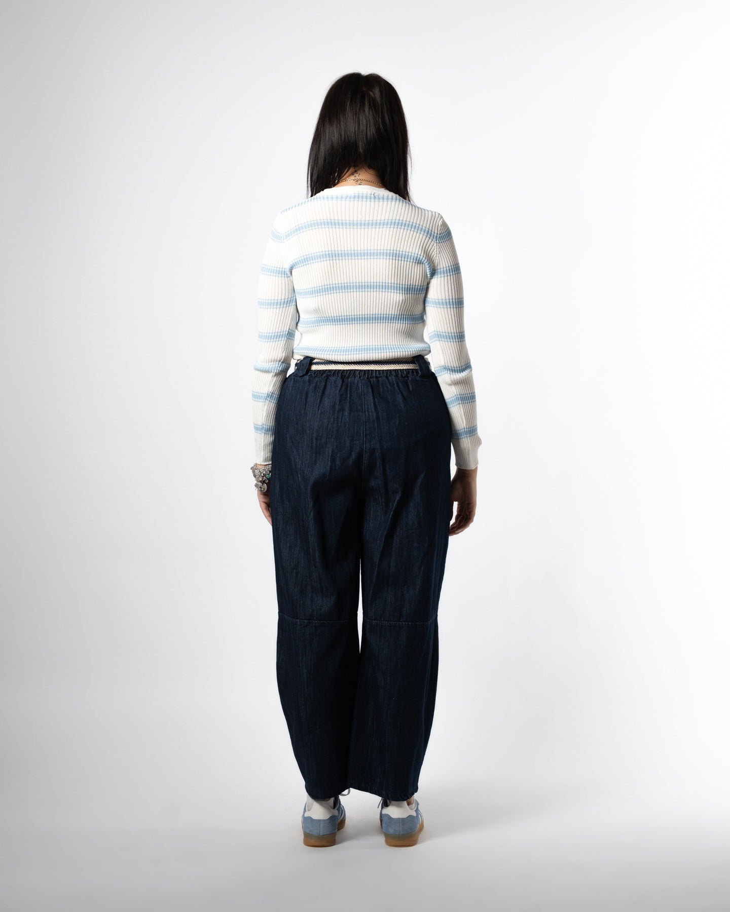 Maglia righe bianco/celeste