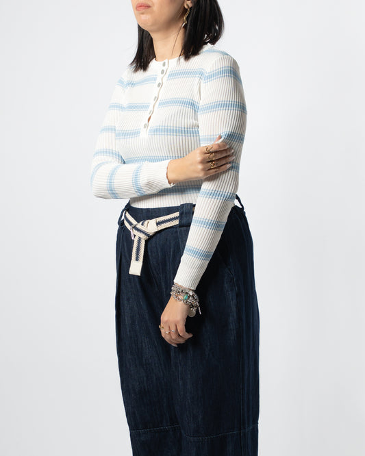 Maglia righe bianco/celeste