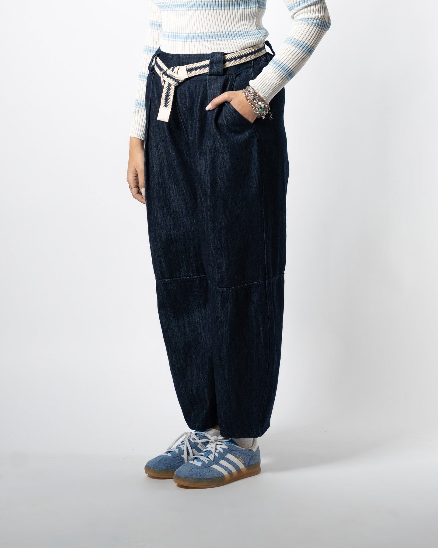 Pantalone denim ovetto