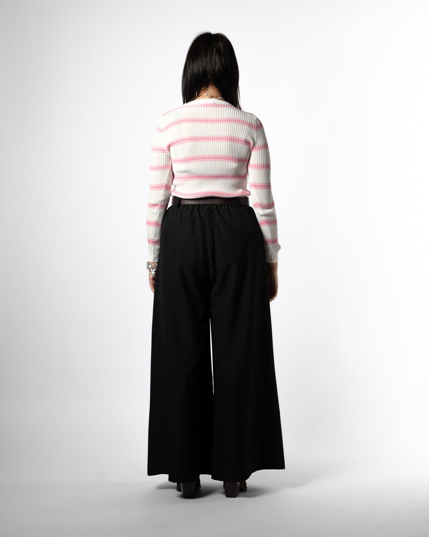 Maglia righe bianco/rosa