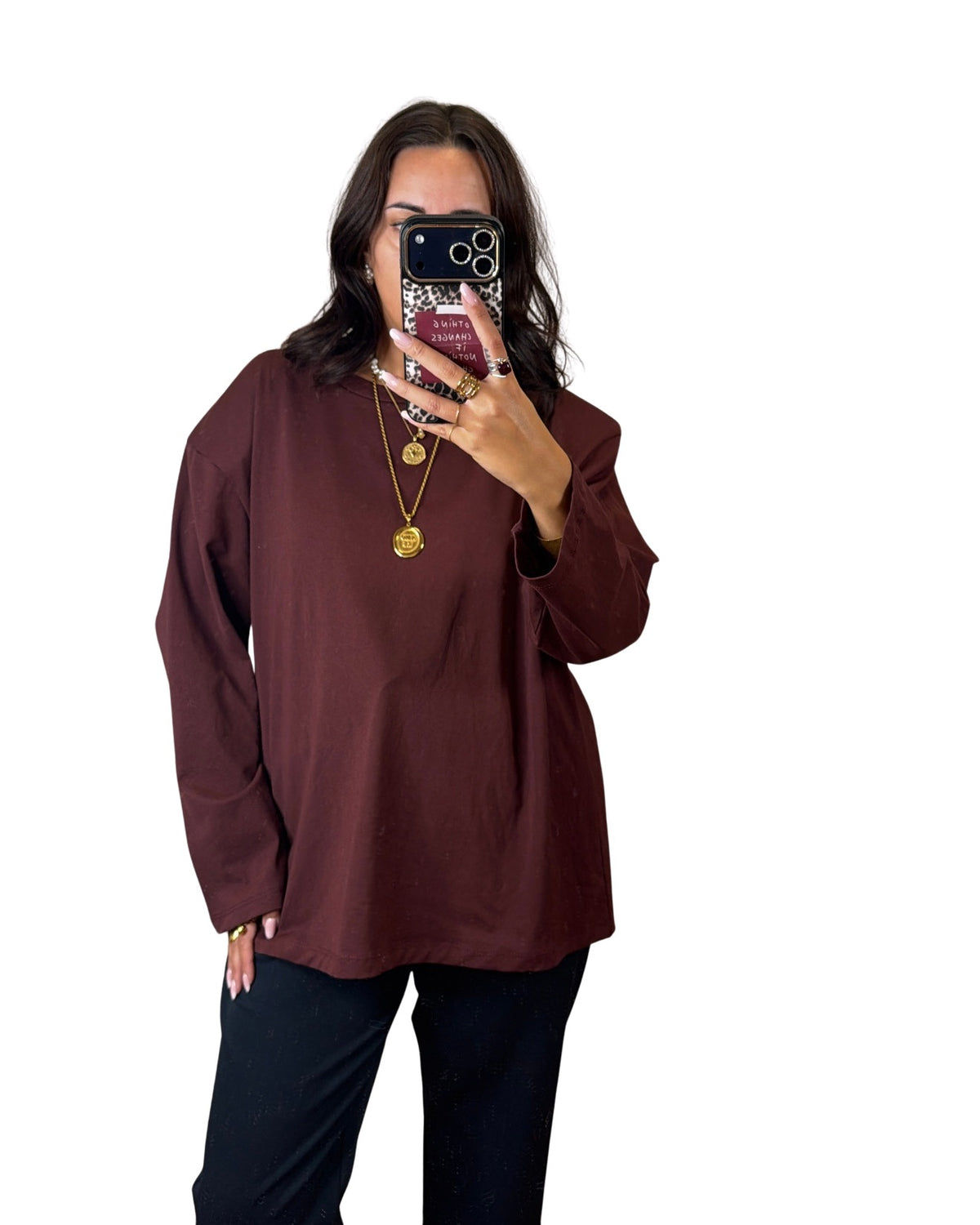 T-shirt basic burgundy