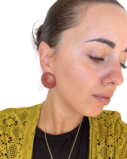 Orecchini strass bordeaux