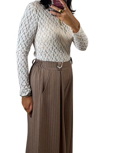 Pantalone palazzo gessato
