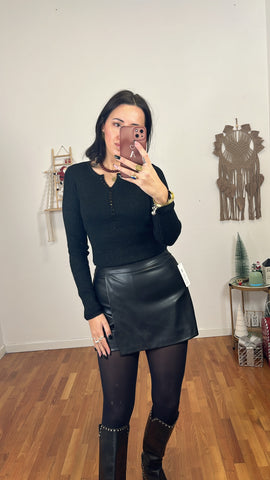 Maglia serafino lurex nero