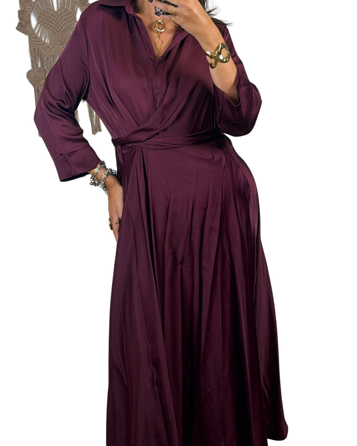 Abito lungo burgundy